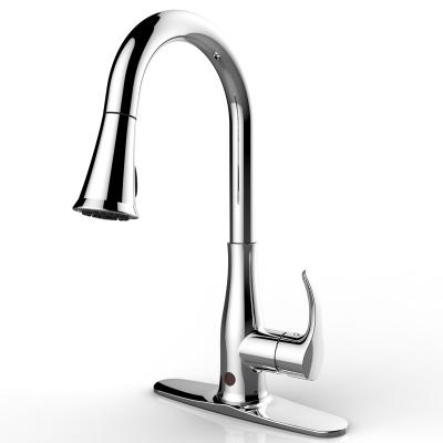 China Sense Faucets Stainless Steel Kitchen Faucet Pull Sensor Modern High Quality Black Kitchen Faucet for sale