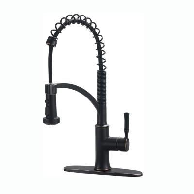 China Modern 360 Adjustable Flexible Kitchen Black Oil Rubbed Bronze Faucet Water Spring Kitchen Faucet for sale