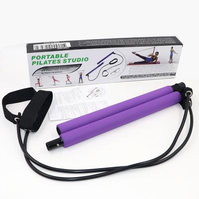 China Yoga Universal Body Fitness GYM Resistance Bands Rope Pilates Exercise Abdominal Stick Toning Bar for sale