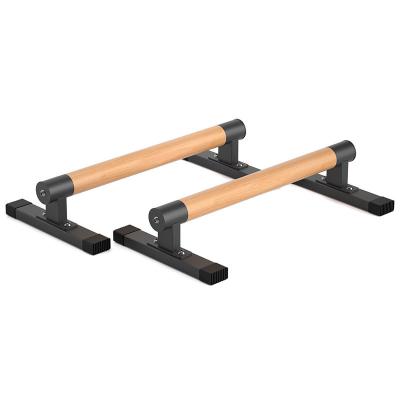 China Portable Wooden Weight Lifting Gym Push Up Stands Wooden Lift Up Bars Parallettes For Home Gym Fitness for sale