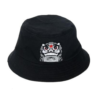 China Bucket Hat Black Beach Hat Unsexi Casual Hot Selling Animal Embroidery for sale