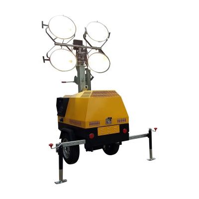 China Mobile Emergency Rescue Trailer Genset Portable Telescopic Signal Lighting Balloon 3 Cylinder Engine Beer Ignition Towers With Led Lights for sale