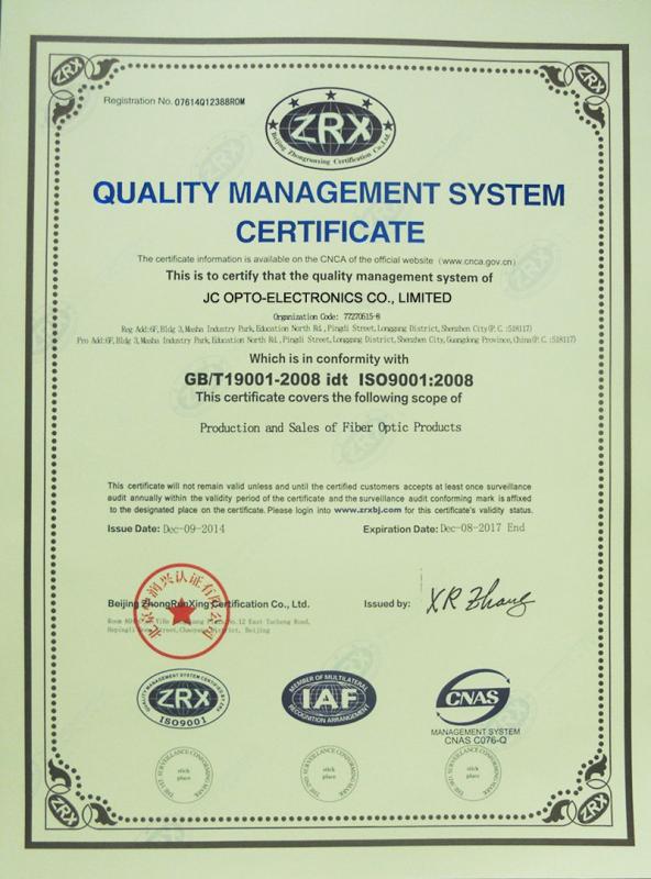 ISO9001:2008 - JC OPTO-ELECTRONICS CO., LIMITED