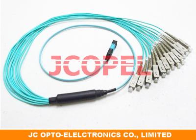 China Data Center Big Data High Density Connection OM3 MPO - LC UPC Patch Cable for sale