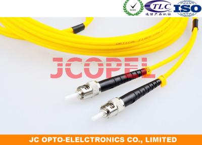 China ST PC - ST PC Fiber Optic Patch Cord Black Boot Single Mode 2 Core Fiber Cable for sale