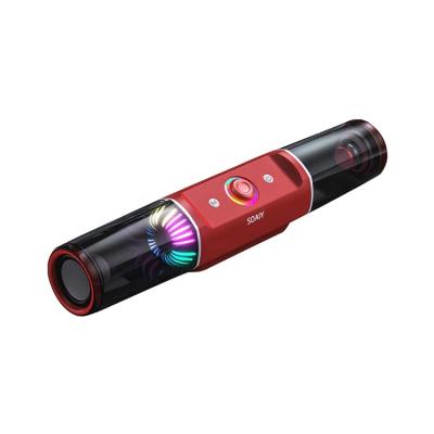 China Cheap AUX indoor soundbar speaker. Low Price 10W PC Computer RGB Gaming Soundbar Lights SOAIY SH19 OEM Colorful Customizable Logo for sale