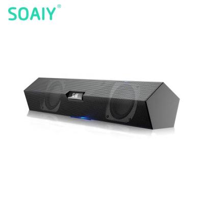 China Creative AUX sound blue tooth cable curb TV stereo speaker. sound bars SOAIY mini soundbar for sale