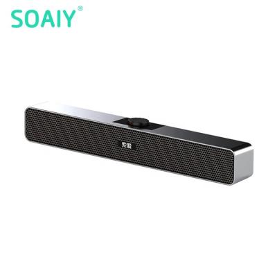 China SOAIY cable and wireless sound bar sonido TV saund PORTABLE OEM audio bar dual 6W stereo speaker horn sound bar for sale