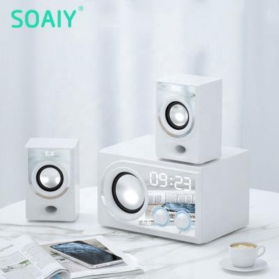 China SOAIY 2.1 Wireless Subwoofer Desktop Surround Power Subwoofer 3 Way Big Bass Bass Bass Powered Indoor Wooden Stereo Speaker For Computer for sale