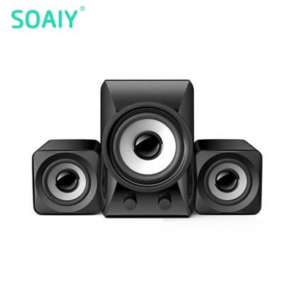 China Large Talking Speaker SOAIY Subwoofer Big Bass 3 Way Wire Active Speakers Full Range Loudspeaker For PC Computer Home for sale