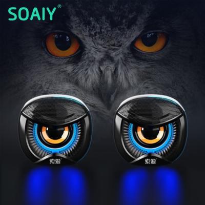 China SOAIY SA-A9 Brand Design Computer Speakers Cheap Plastic Box Laptop Small Mini Speaker For PC for sale