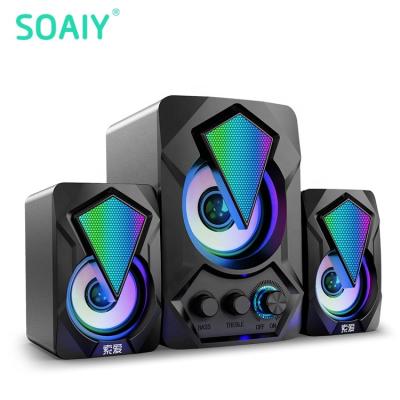 China Computer reactivates AUX. 2.1 SOAIY Altavoces RGB USB Laptop PC Computer Gaming Home Modern Office Speaker Blue Tooth for sale