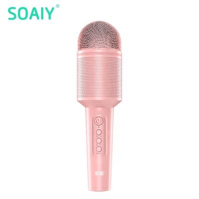 China Self-equipped original precise music acousticsEliminate noise SOAIY echo echo singing tool wireless microphone mic phone with speaker for sale