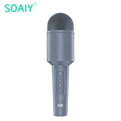 China AcousticsEliminate Noise SOAIY MC8 Original Customizable Logo KTV Self-equipped Mobile Portable Magic Sing Karaoke Microphone With Speaker for sale