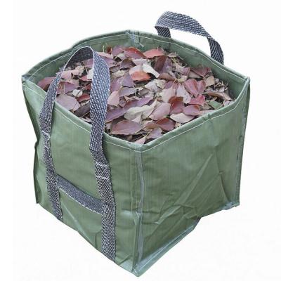 China Indoor Outdoor Garden Square Foldable Garbage Bag Leaf Sack Outdoor Waterproof PE Garden Bag for sale