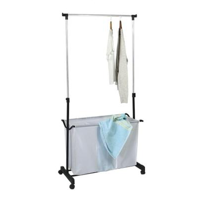 China Modern Wholesale Single Pole Movable Clothes Rack With Storage Bag for sale