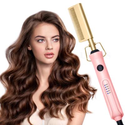 China Fast Heated Hair Straightener 450F LCD Display Adjustable Heat Settings 3 In 1 Electric Hot Comb for sale