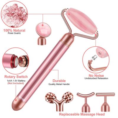 China Comfortable in Running Jade Facial Roller Rose Quartz Beauty Massager Home Use Portable Massager Facial Roller for sale