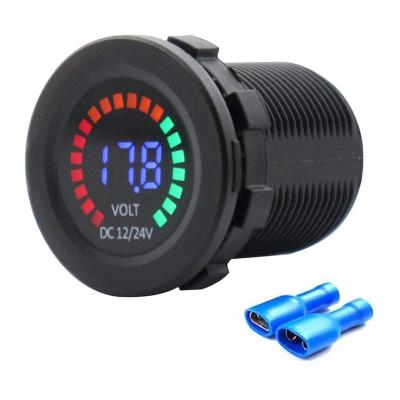 China For Car or Motorcycle LED Digital Display DC 12V/24V Car Boat Marine Panel Meter Voltmeter Battery Monitor for sale