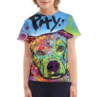 China Plus Size Summer Kids Costume T Shirt Pit Bull Printed Boys Girls Tops Tees Kids T-Shirts With Logo Custom Logo Printed for sale