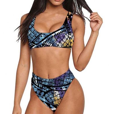 China Polynesian Two Piece Bikini Set Women Swimwear Bikinis Swimwear Manufacturers Tube Belle Plus Size High Waisted Swimsuit for sale