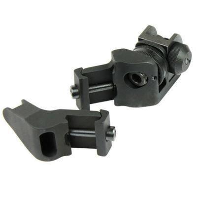 China AR15 aluminum alloy parts 45 degree front and rear iron backup sights set - quick transition Picatinny on rail for sale