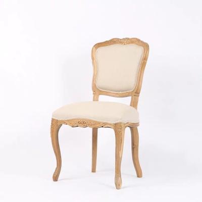 China Other Modern Event Commercial Luxury Dining Chair Oak Wood With Linen Fabric For Wedding for sale