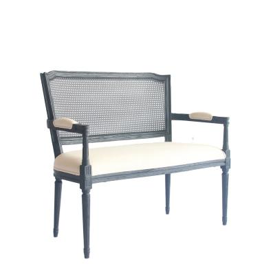 China Modern Design Unique Rattan Seat Wooden Frame Oak Patio Furniture Outdoor Lounge Chair for sale