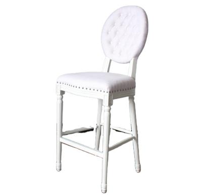 China EUROPEAN with competitive price white canvas fabric wood bar stool chair for sale