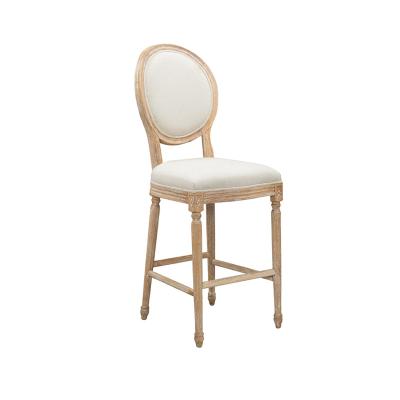 China Hot Sale Vintage Wooden Bar Stool Farmhouse Style American Wedding Event Bar Chair for sale