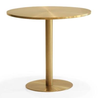 China 2020 Contemporary New Style Luxury Round Stainless Steel Gold Color Dining Table For Restaurant Lobby Event Furniture for sale