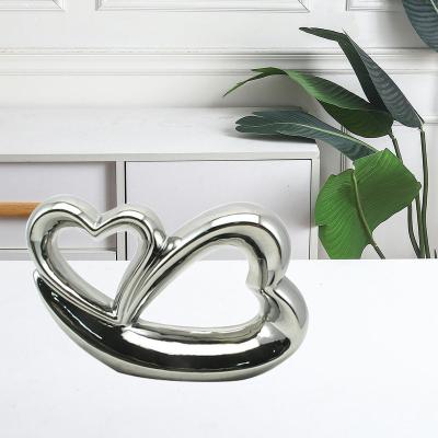 China Home Decoration Romantic Ceramic Heart Wedding Decoration Hot-selling Loving Interior Decoration for sale