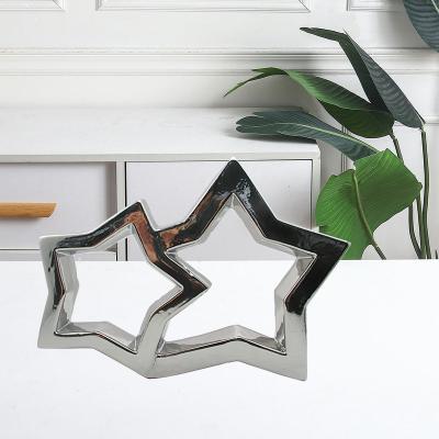 China Ceramic Ware Christmas Hollowed- Out Star For Home And Garden Decoration Living Room for sale