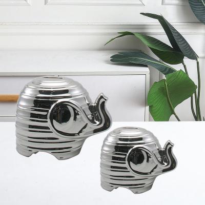 China Art Deco Huifa Modern Ceramic Silver Elephant Crafts And Arts Home Decoration for sale