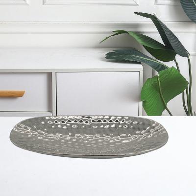 China Home Decoration Ceramic Decorative Dimple Candle Oval Dish Popular Throughout BSCI for sale