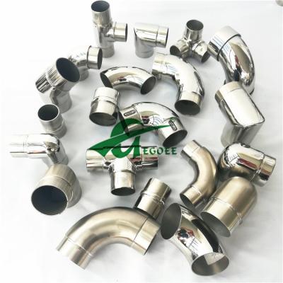 China Railing SS304 Modern Stainless Tube Bend Fittings Square Tube Connector Joints For Square Tubes Stainless Steel Elbow Prices for sale