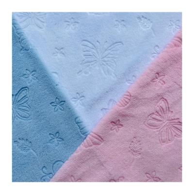 China Customizable Embossed Single Back Flannel Fleece Fabric Wholesale Customized Plush Good Quality for sale