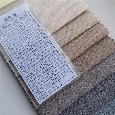 China Lightweight Ready Goods Small MOQ Of Water Resistant Textured Coated Craft Sofa Cushion Imitation Linen Fabric for sale