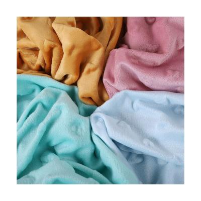 China emboss 3D recycle soft cuddle plush dot heart fleece fabric minky wholesale for sale