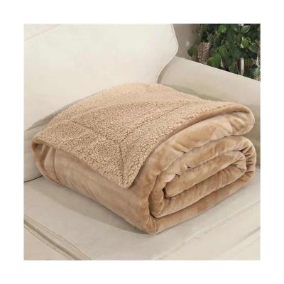 China Custom Luxury Winter Polyester Anti-pilling Sherpa Flannel Fleece Blanket Throw Great for sale