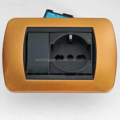 China Residential / General Purpose Italian International Wall Switch And Gold Rounding Eu Electrical Outlet for sale