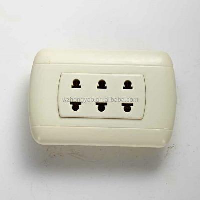 China Residential / General Purpose Long Siamese Concealed Six PINS Standard Grounding Socket Duplex for sale