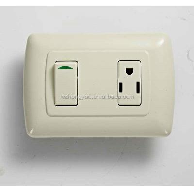 China Mexico / 10a American Standard 1 Gang 3 Pin Wall Switch White Socket B1201 for sale