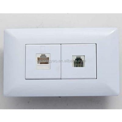 China USA standard elevtric wall outlet Wholesale Residential/Multi-Purpose Factory LAN/Computer and Telephone Outlet for sale