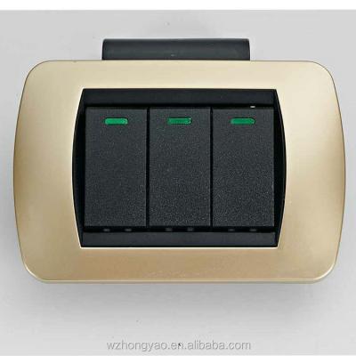 China 3 Gang 2 Way Modern Electrical Wall Switch For Home CHAMPAGNE TX8301 for sale