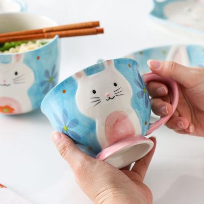 China Nordic Creative Large Fat Cup 3d Cartoon Ceramic Animal Mugs For Kids With Cute Design Cups For Girls for sale