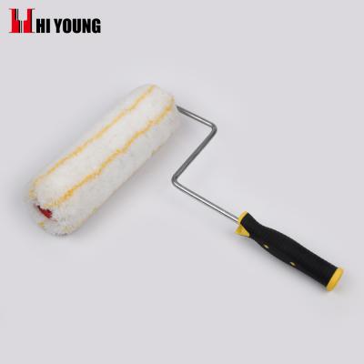 China Eco-friendly galvanized right angle frame with white rubber and plastic handle acrylic paint roller brush for sale