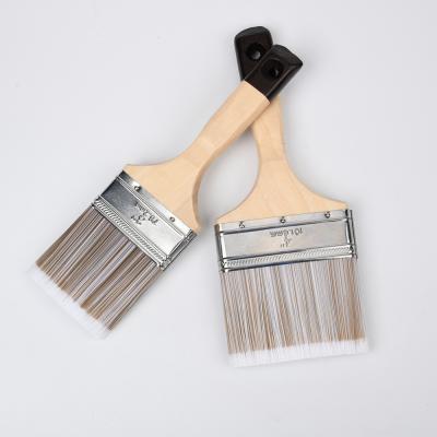 China High Quality Household Wall Painting Paint Brush With Wooden Handle 100% PET Filament Paint Brush for sale