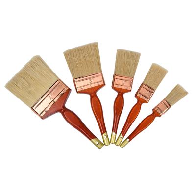 China China Direct Selling Natural Paint Bristle Mixed with PET Flat Filament Brush with Wooden Handle Brush for sale