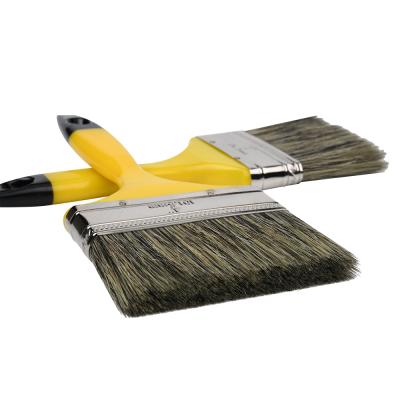 China Different sizes of white paint and black bristle mixed with yellow plastic filament handle with black top brush for sale